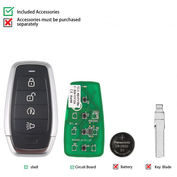 AUTEL IKEYAT004DL Chave Presença Universal 4b - Partida remota ou A/C