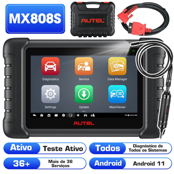 [Envio em 1 dia] Autel MaxiCheck MX808S Scanner Automotivo OBD2 com mais de 10.000 modelos, mais de 36 funções