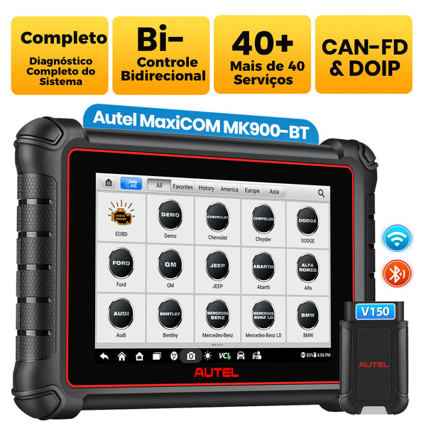 Autel MaxiCOM MK900BT Diagnóstico Scanner Automotivo Bluetooth com 98% dos modelos,Mais de 40 funções