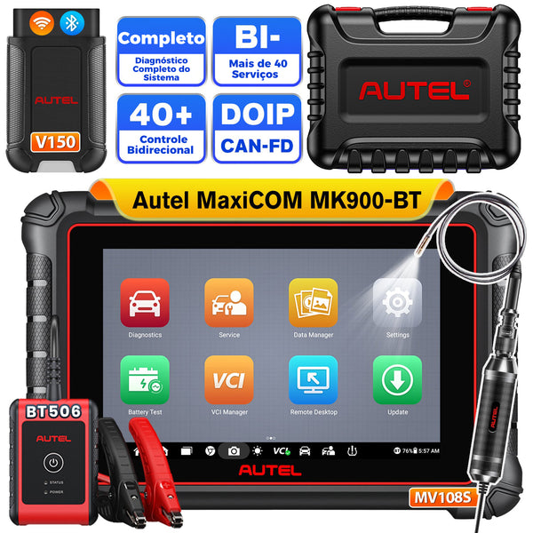 Autel MaxiCOM MK900BT Diagnóstico Scanner Automotivo Bluetooth com 98% dos modelos,Mais de 40 funções