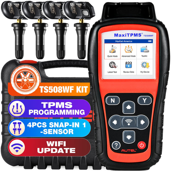 Autel MaxiTPMS TS508WF TPMS Ferramenta de programação WiFi TPMS + 4 MX-Sensors